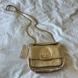 Michael Kors leather Gold Shoulder Flap purse NWT